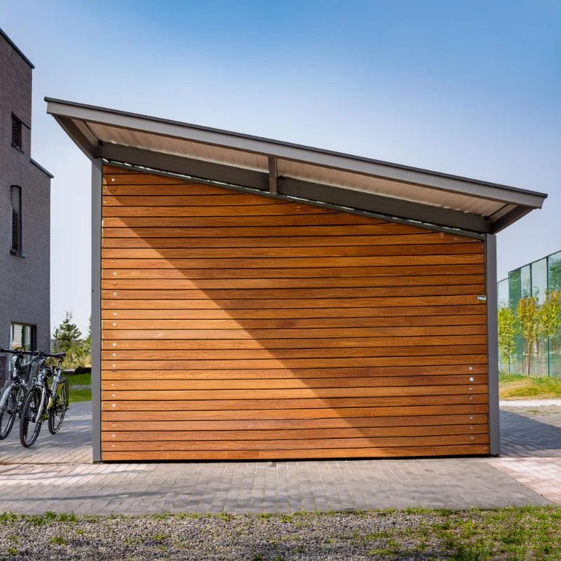 16. Installation av pulpettak pa cykelforrad till BRF