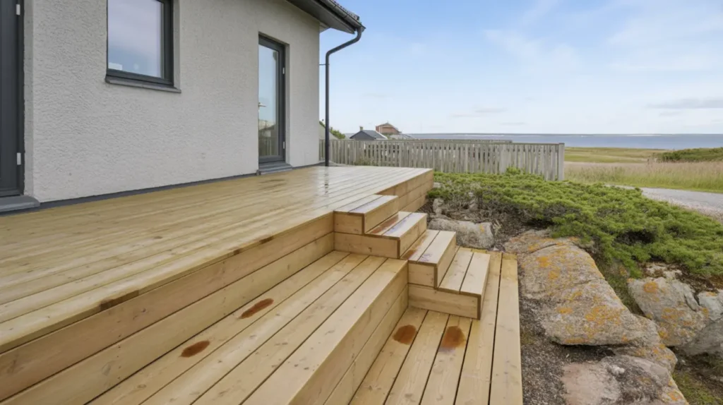 ny terrass och tralld ck p suterr ngtomt i smygehamn trelleborg