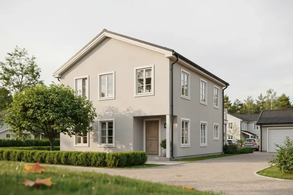 fasadbyte med omputsning och spricklagning i skegrie trelleborg