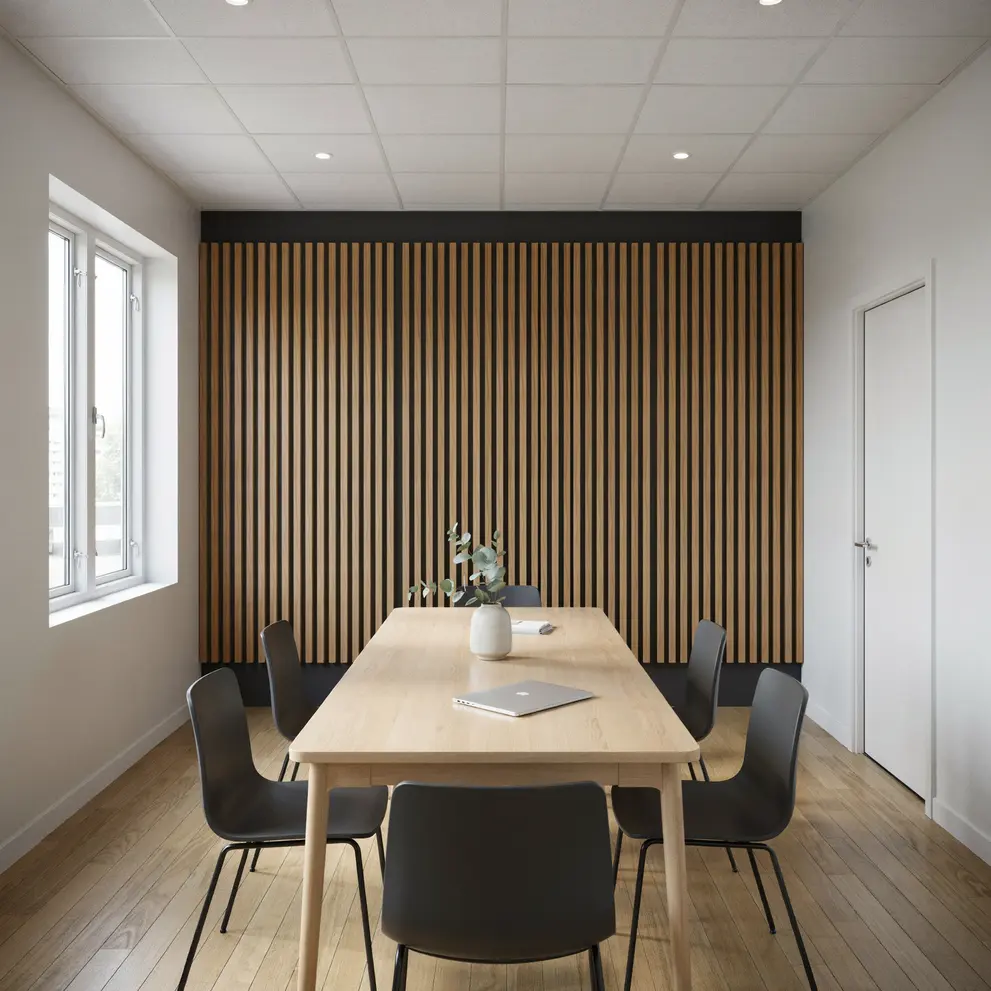montera akustikpanel ribbvagg lamellvagg trelleborg skane